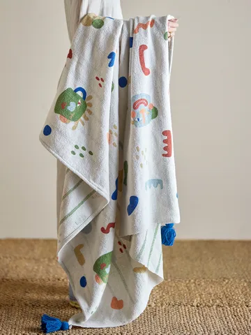 Pled bawełniany Sylvie 160x130 cm - Naturalny - Bloomingville