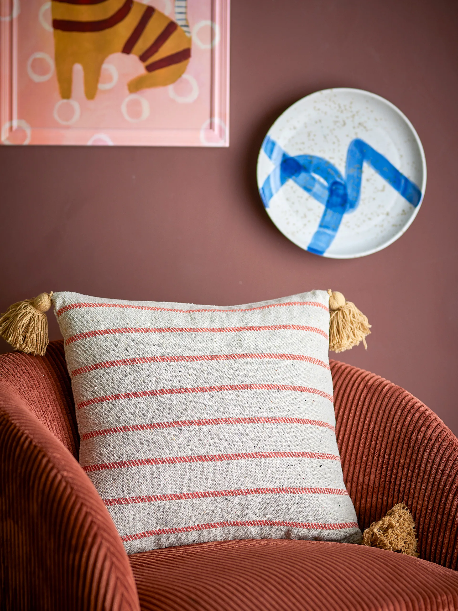 Poduszka Eviaya 45x45 cm, Niebieski Bloomingville