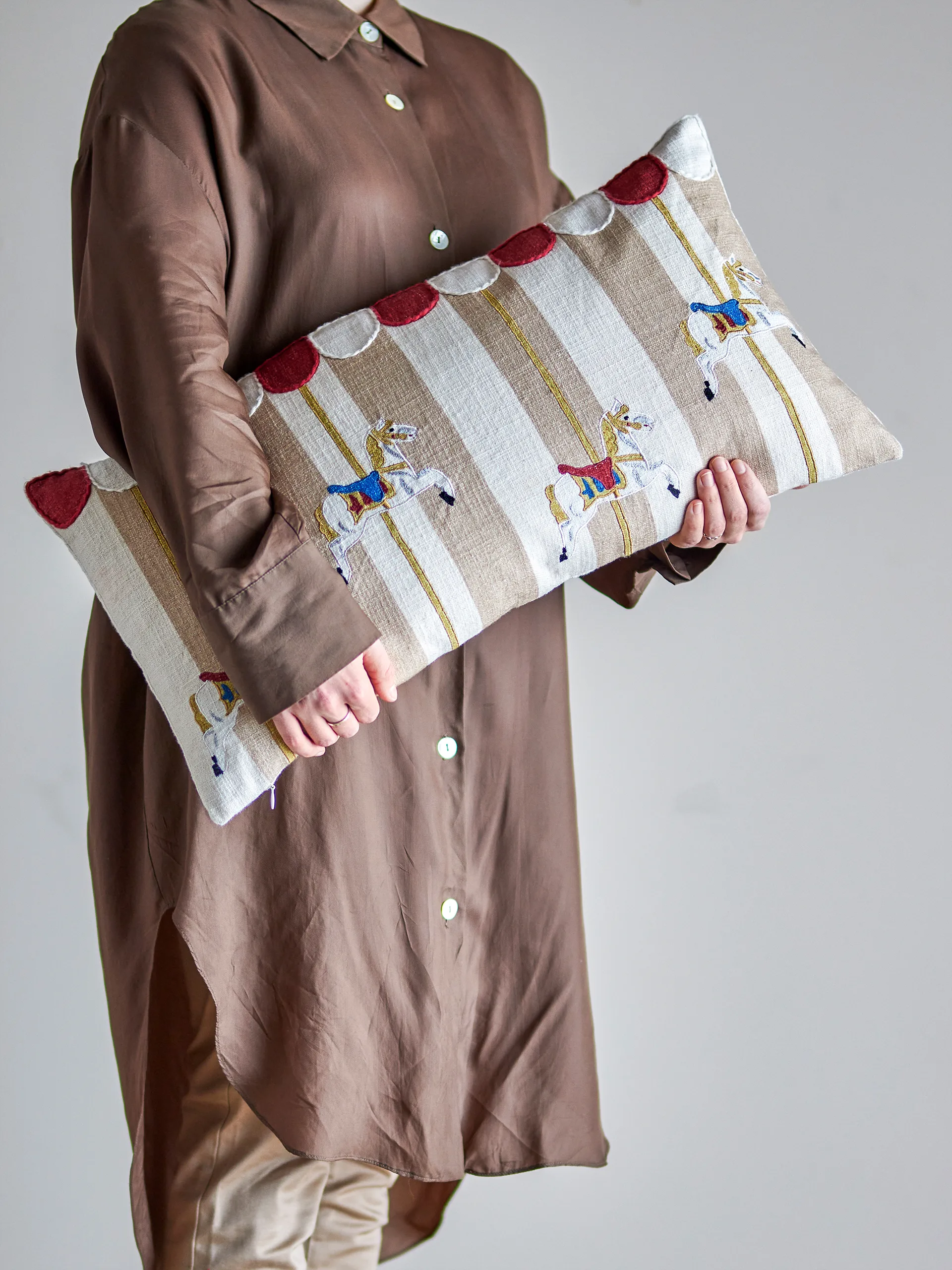 Poduszka Merry-go-round 30x60 cm, Naturalny Bloomingville