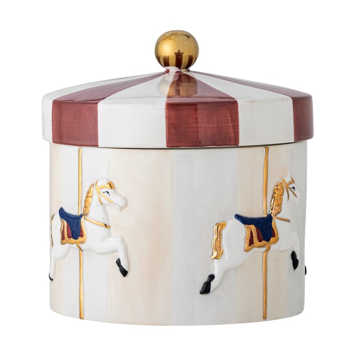 Pojemnik z pokrywką Merry-go-round Ø19,5x20,5 cm - Czerwono-biały - Bloomingville
