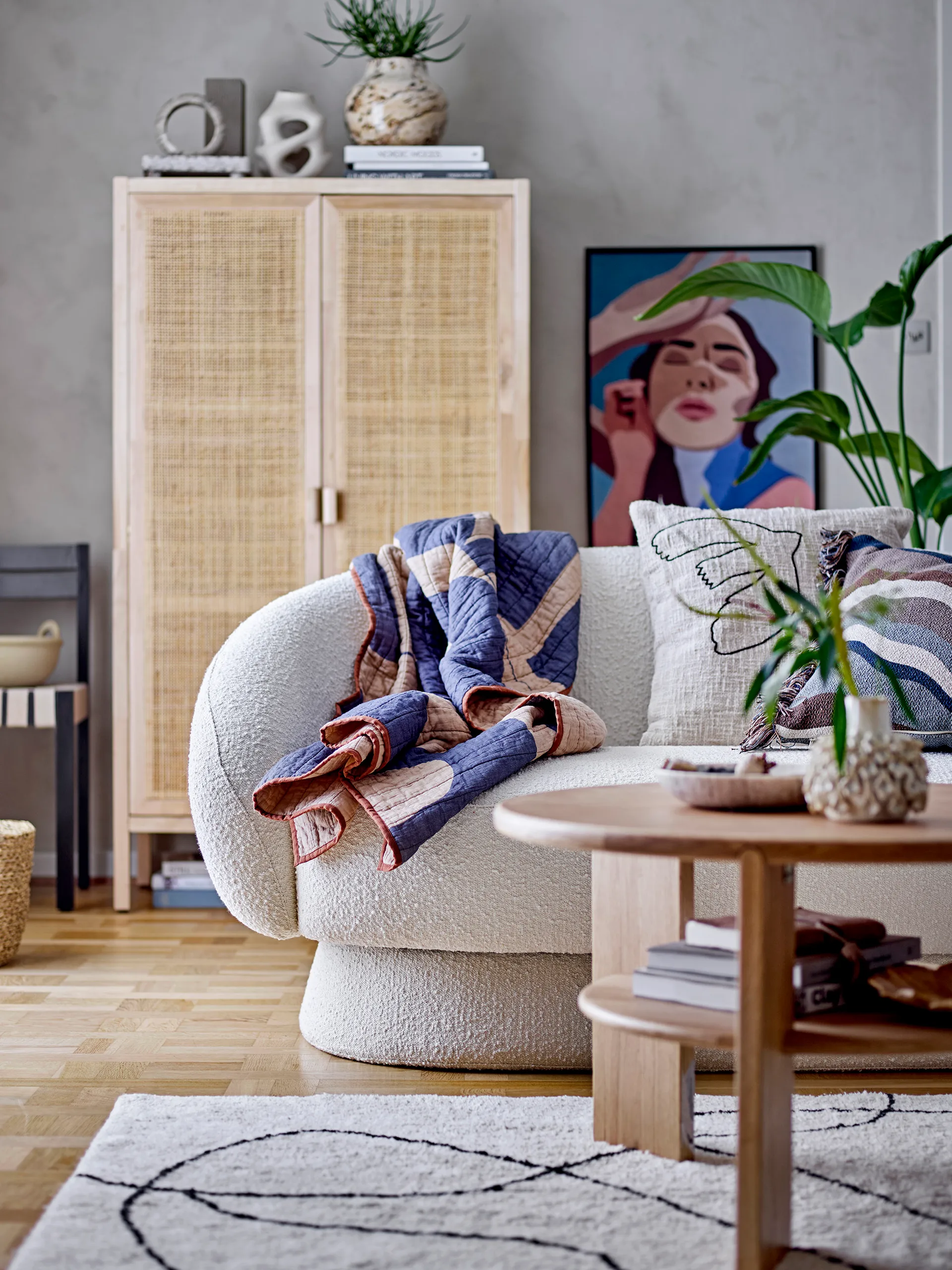 Roosi pled 130x150 cm, Niebieski Bloomingville