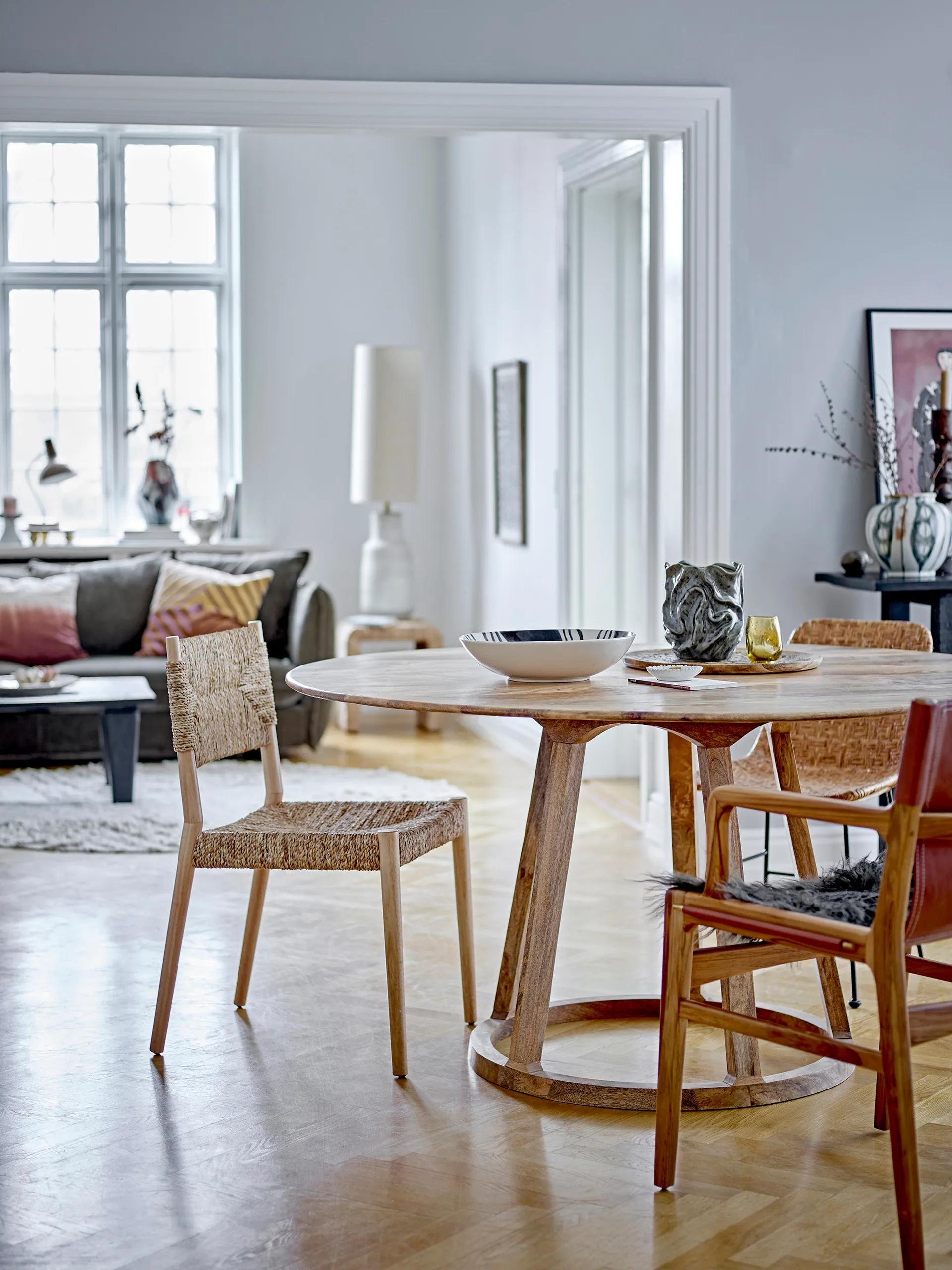 Saran krzesło z tkanym oparciem i siedziskiem, Naturalny Bloomingville