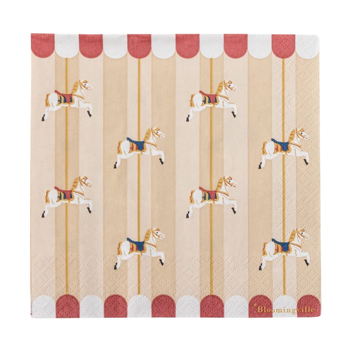 Serwetki Merry-go-round 33x33 cm, 20 szt. - Naturalny - Bloomingville