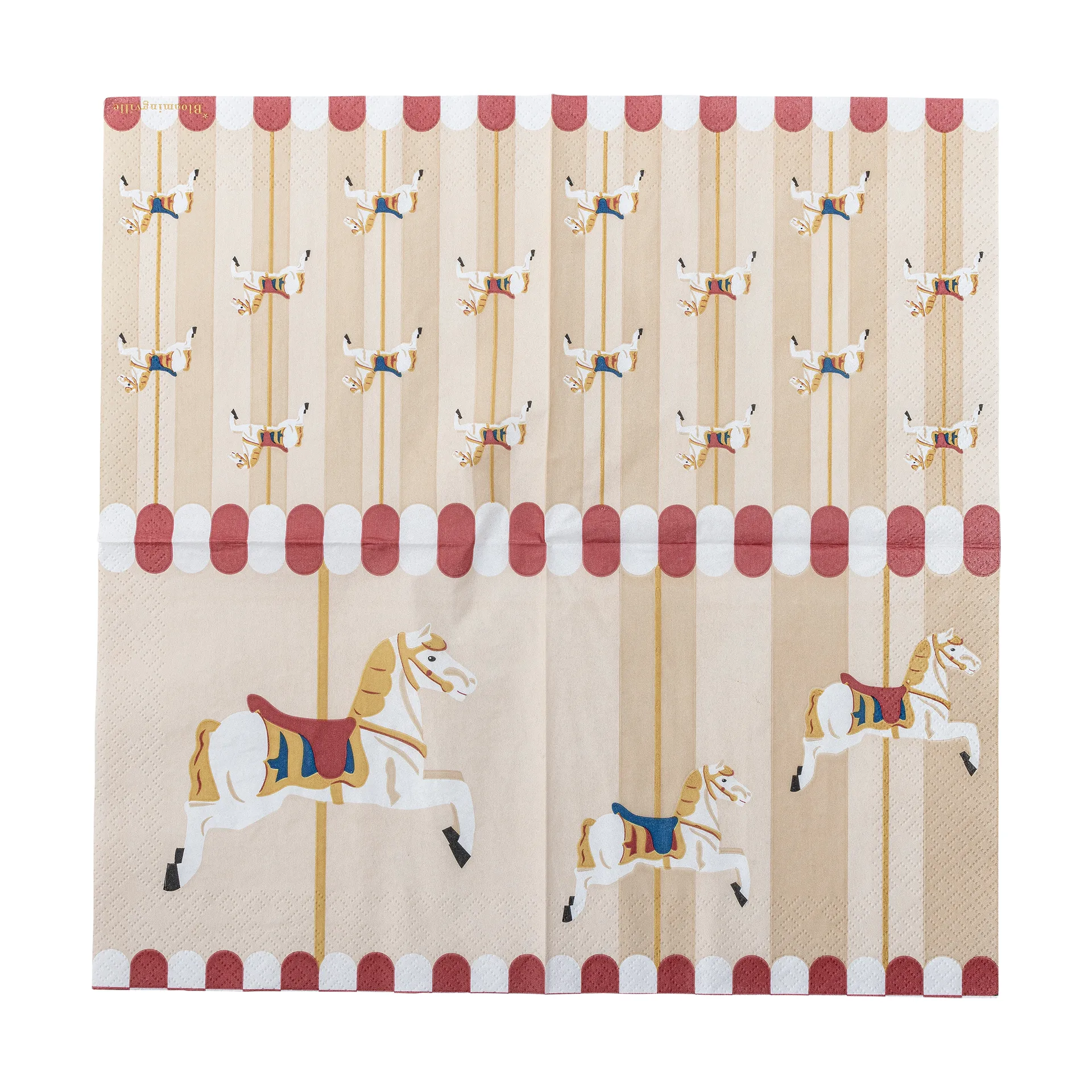 Serwetki Merry-go-round 33x33 cm, 20 szt., Naturalny Bloomingville