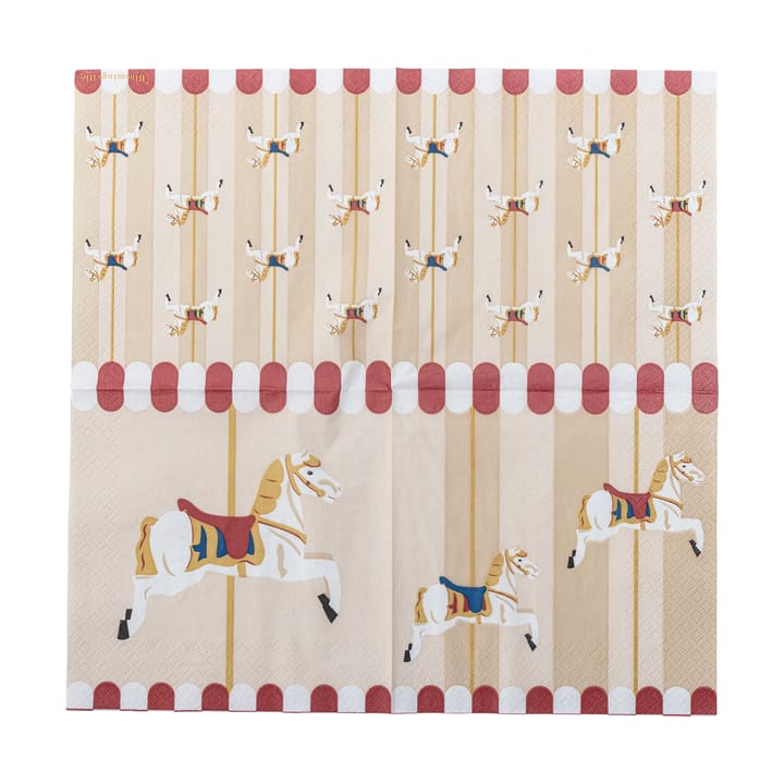 Serwetki Merry-go-round 33x33 cm, 20 szt., Naturalny Bloomingville