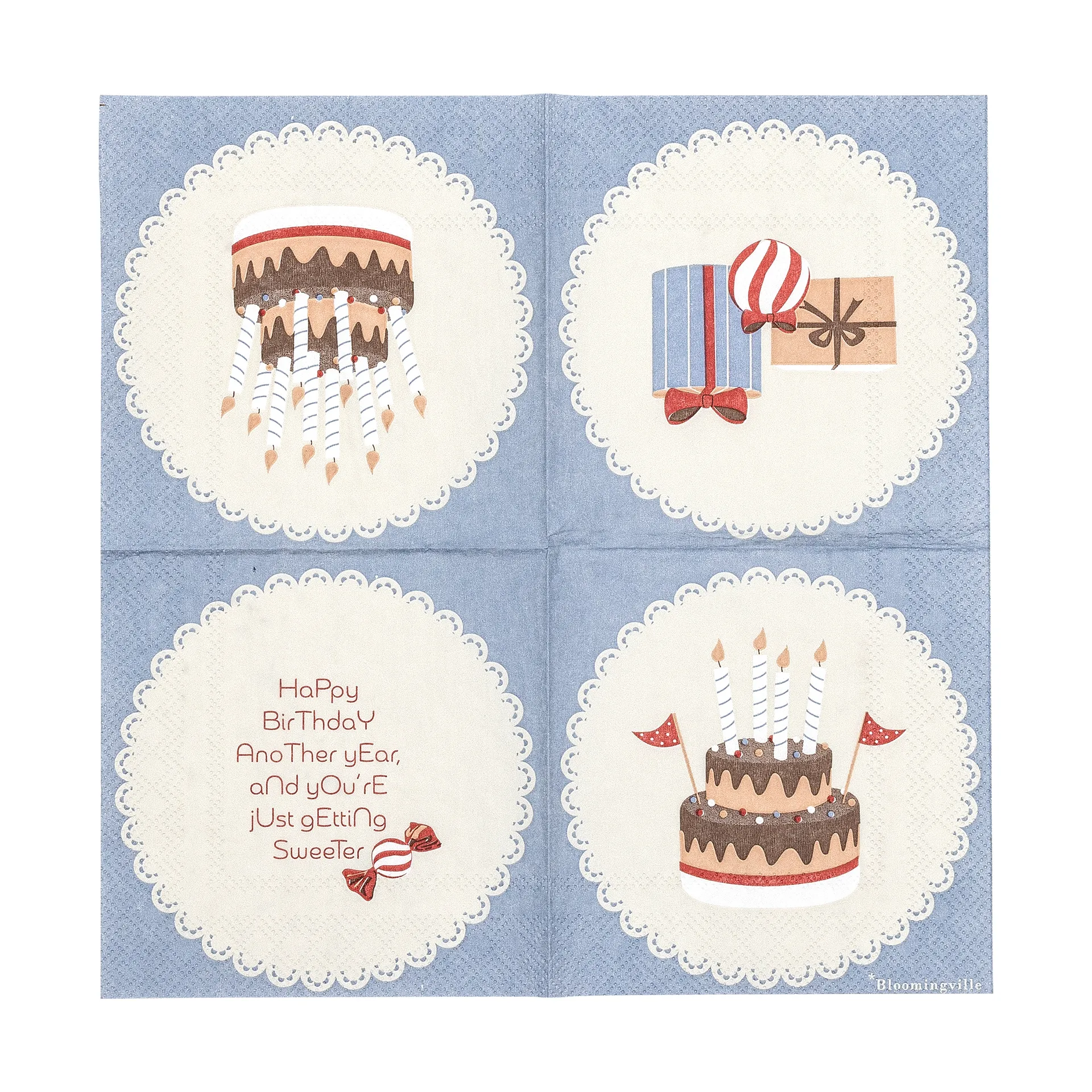 Serwetki Oscar 20 szt., Niebieskie Bloomingville