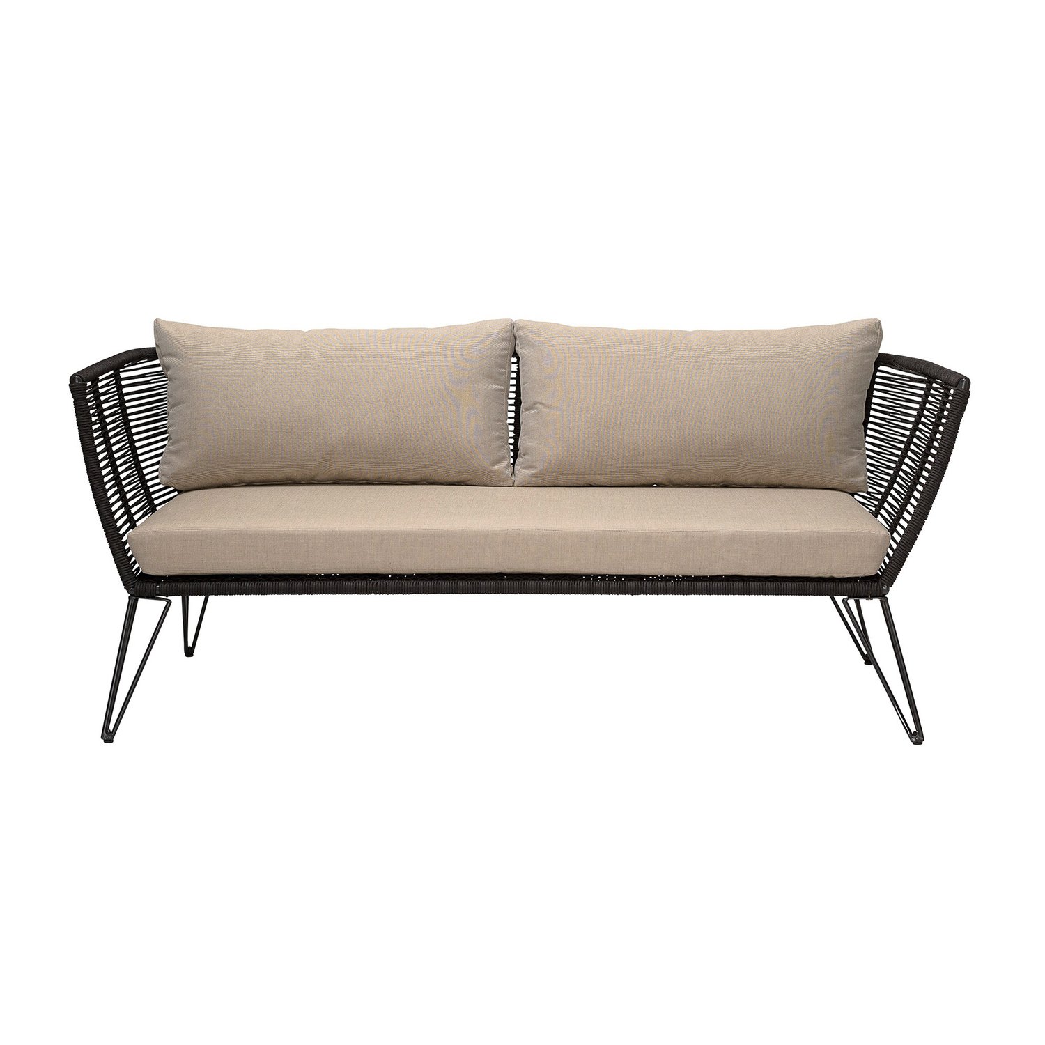 Bloomingville Sofa Mundo Black-beige | Skandynawski Design | Czarny