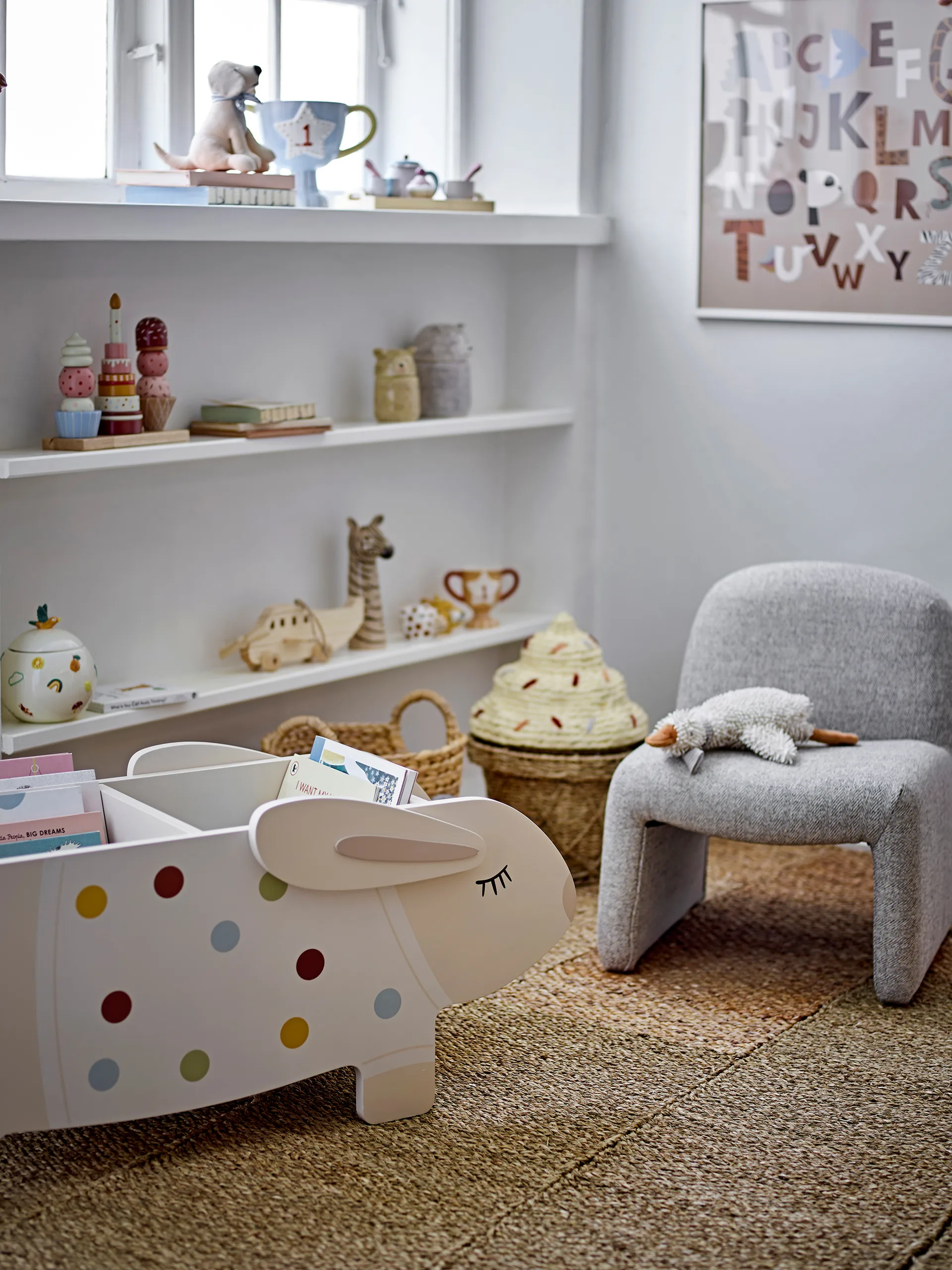 Stojak na książki Villja 87x38 cm, Biały Bloomingville