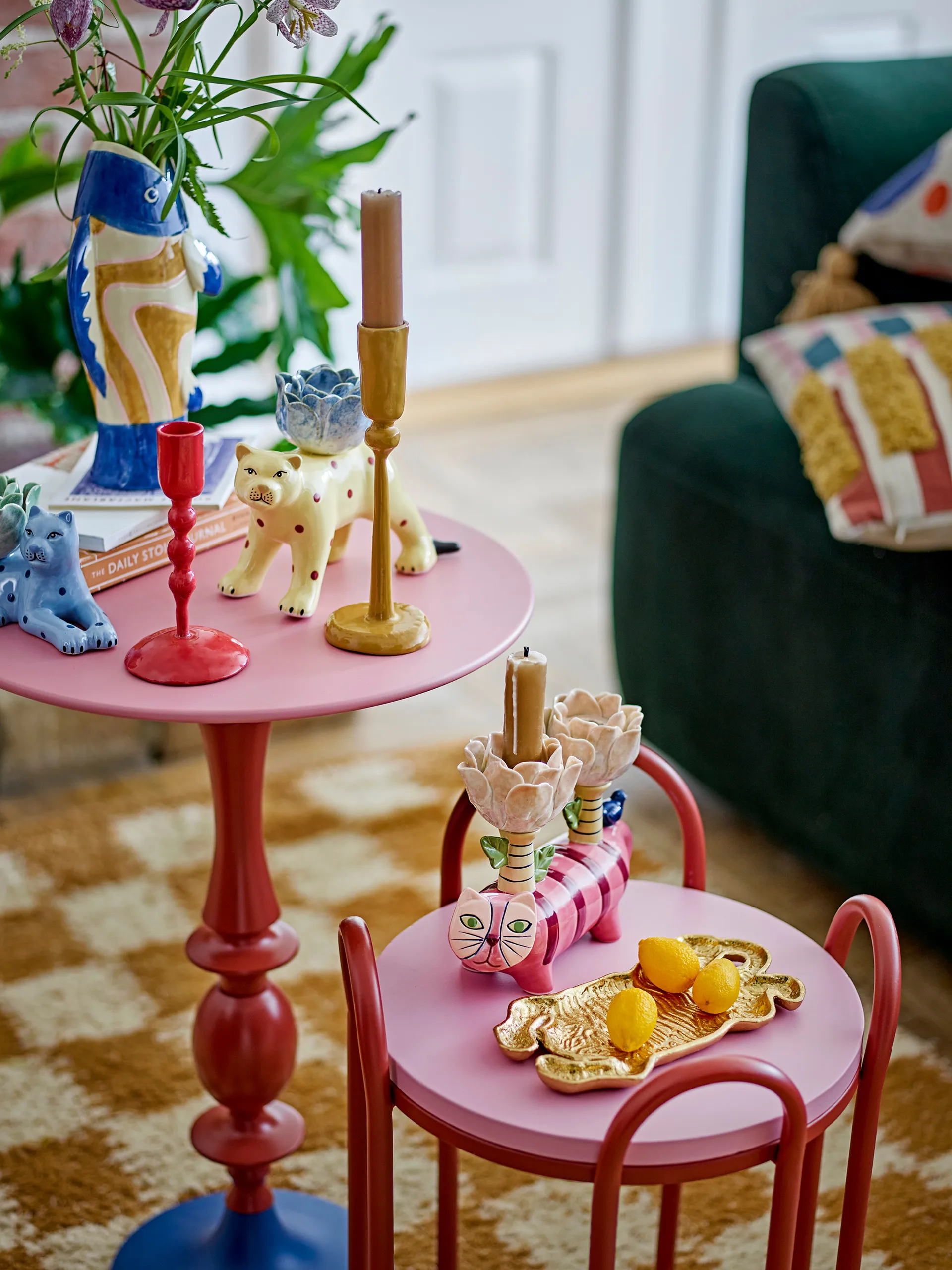 Stolik boczny Annan Ø37,5 cm, Czerwony Bloomingville