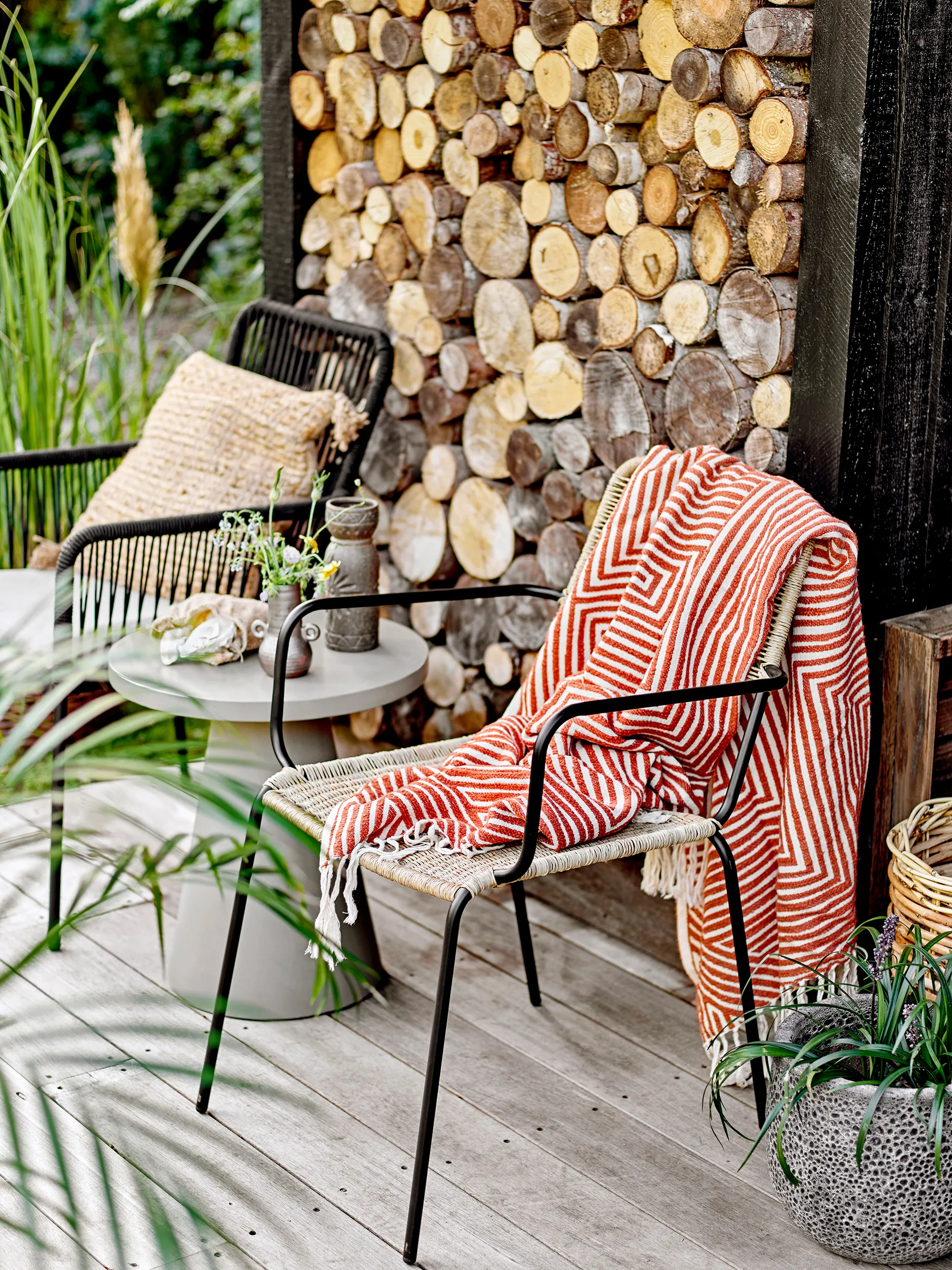 Stolik Ray Ø45x50 cm, Grey Bloomingville