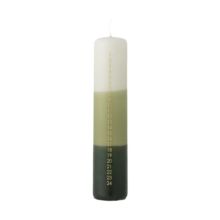 Świeca adwentowa Dip Dye - Zielony, 25 cm - Bloomingville