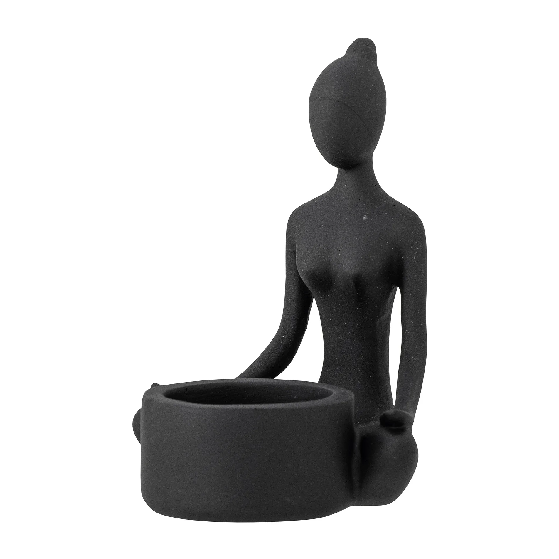 Świecznik Benna 12 cm , Czarny Bloomingville