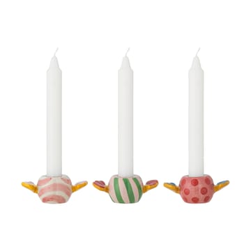 Świecznik Caramella, 3 części - Różowy - Bloomingville