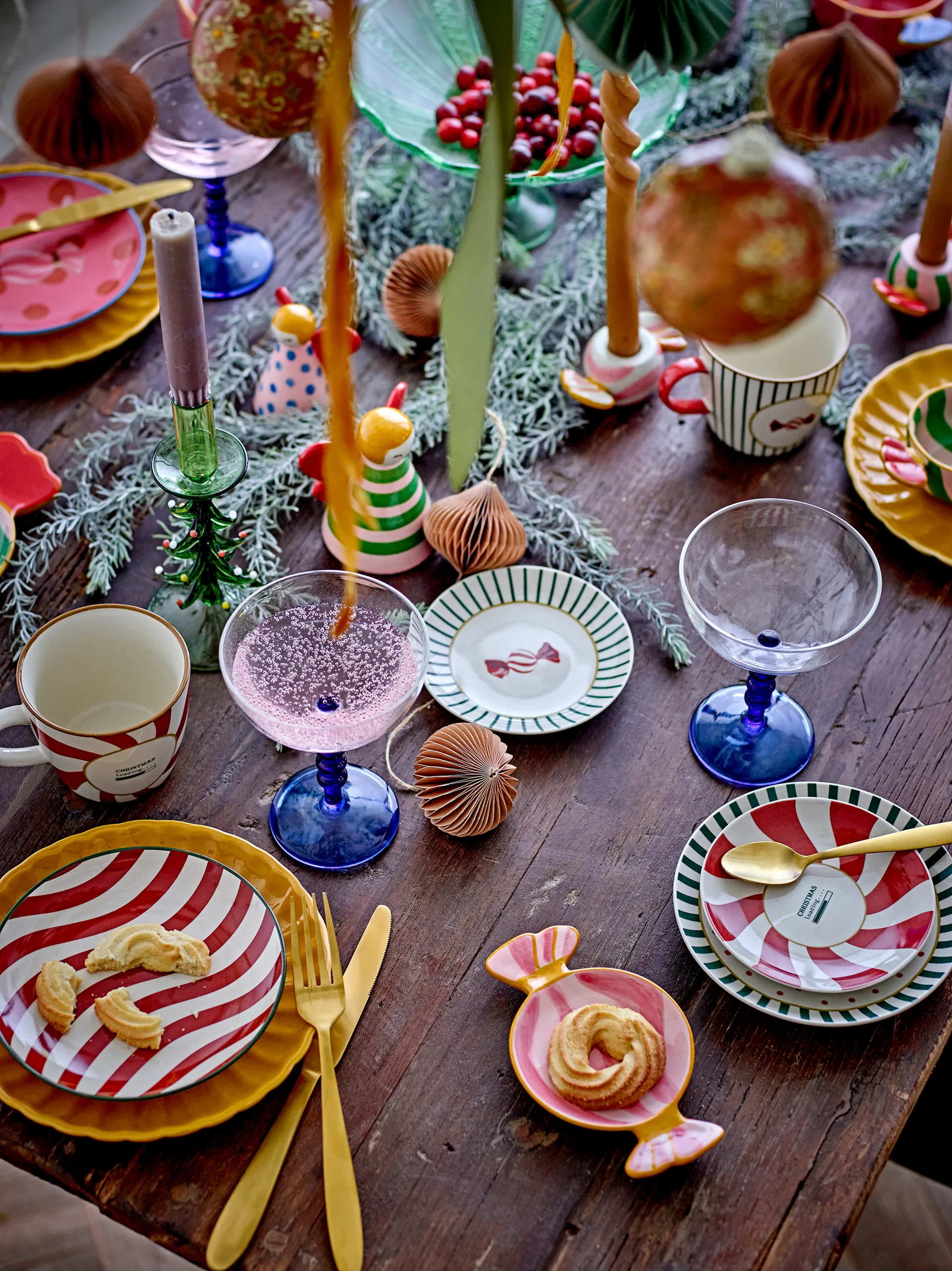 Świecznik Caramella, 3 części, Różowy Bloomingville