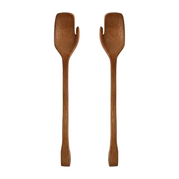 Sztućce do sałatek Zeena, 2 szt. - Brązowy - Bloomingville