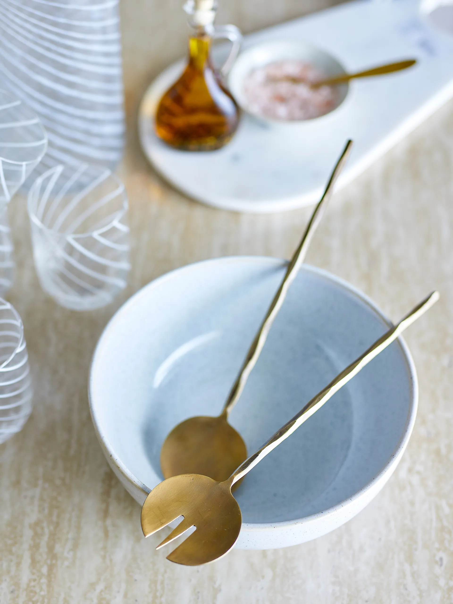 Sztućce do sałaty Gaith, 2 części, Mosiężny Bloomingville