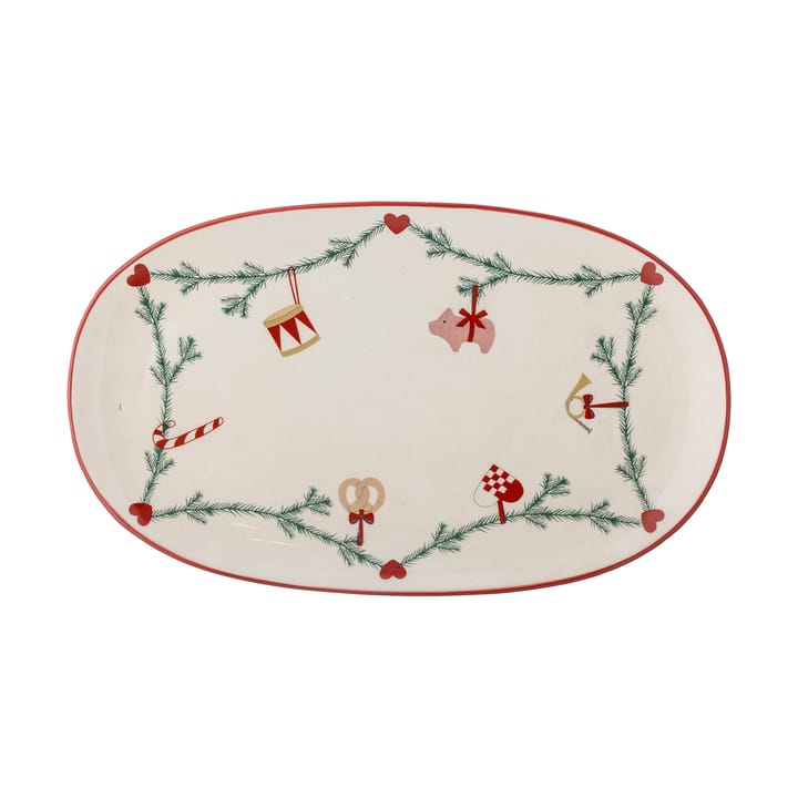 Taca do serwowania Yule 38,5x23 cm - Biała - mosiądz - Bloomingville