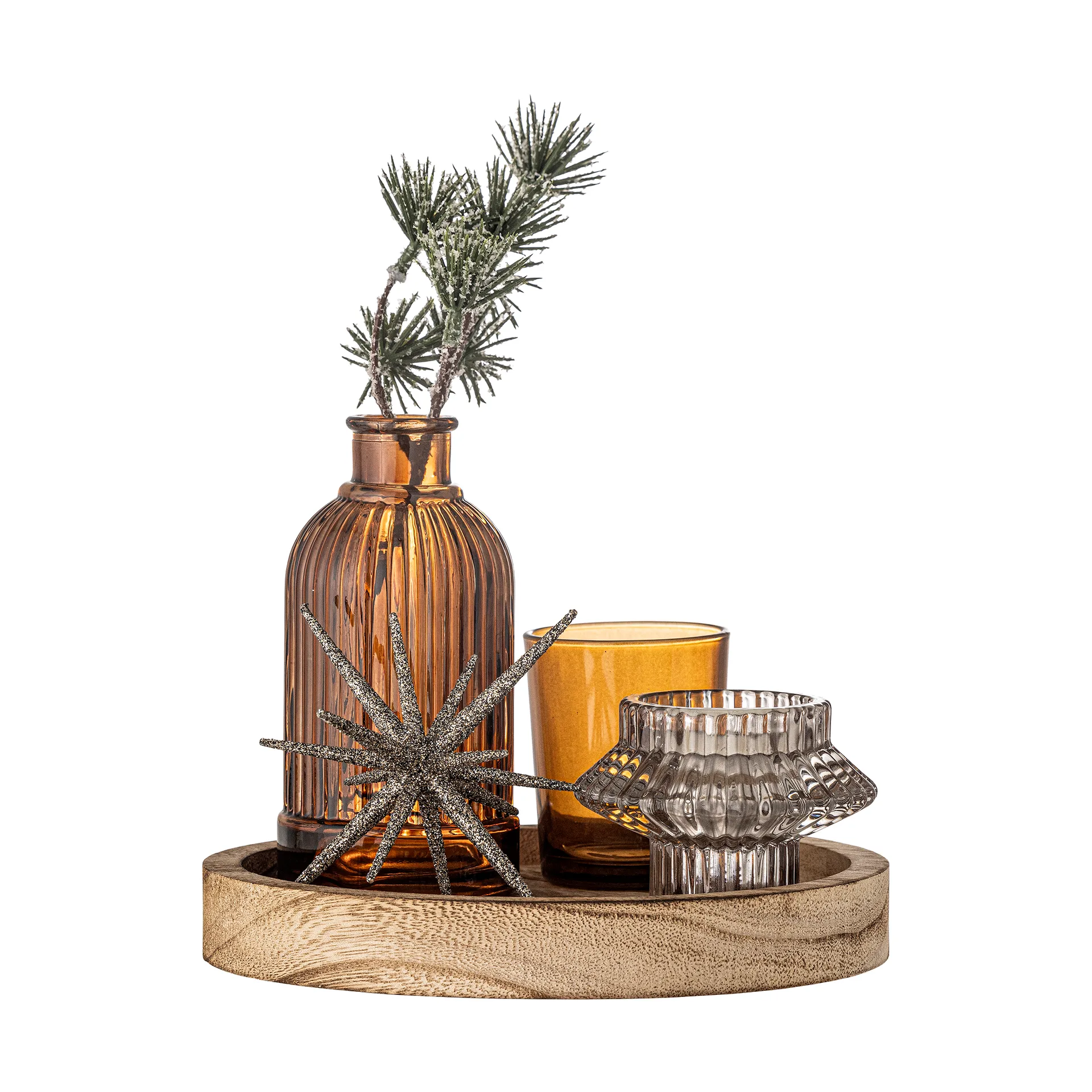 Taca Sanga okrągła z elementami dekoracyjnymi, 6 części, Złoty Bloomingville