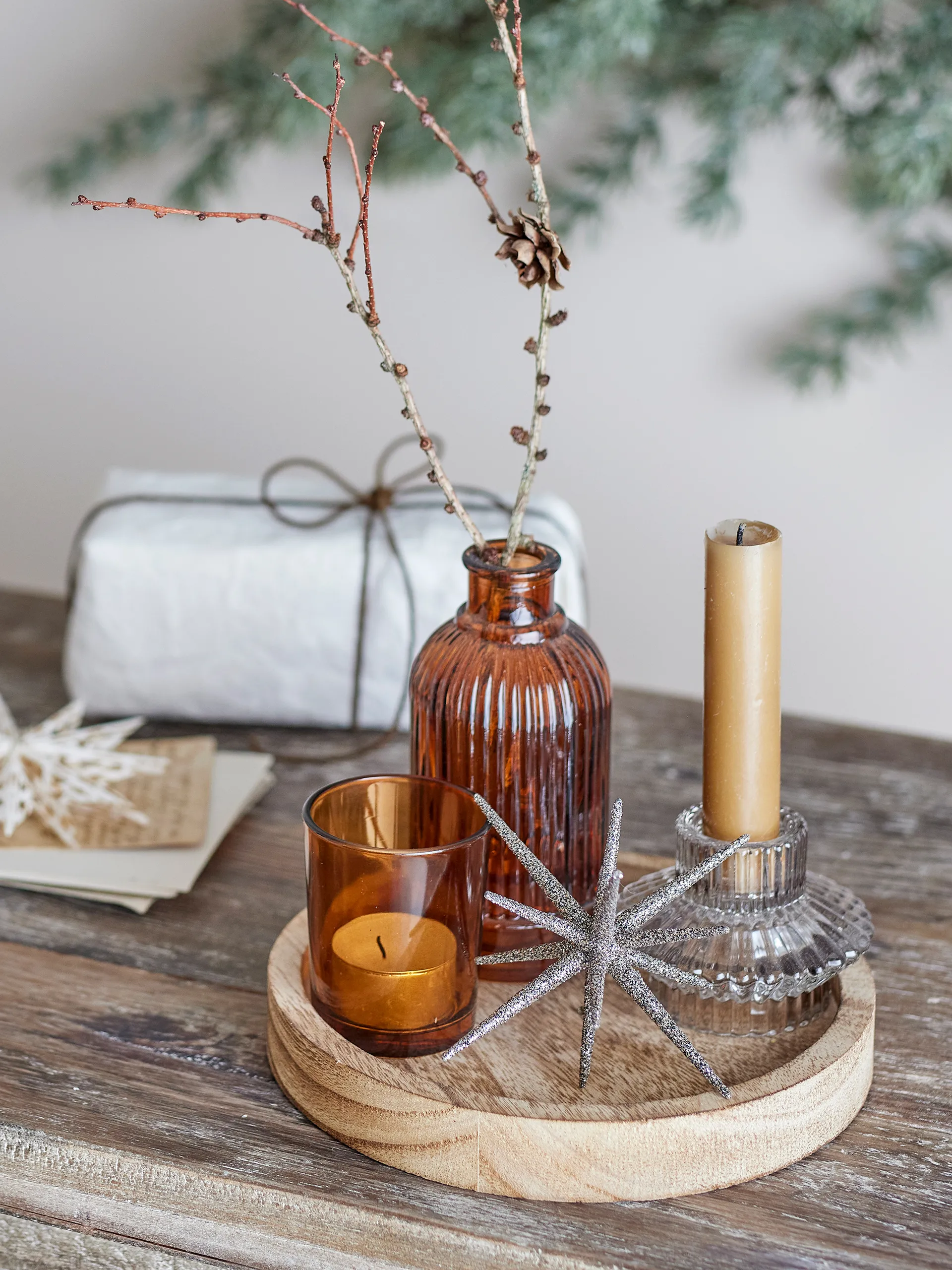 Taca Sanga okrągła z elementami dekoracyjnymi, 6 części, Złoty Bloomingville