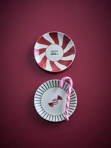 Talerzyk Yule - Czerwono-zielony, 2 szt., Ø12,5 cm - Bloomingville