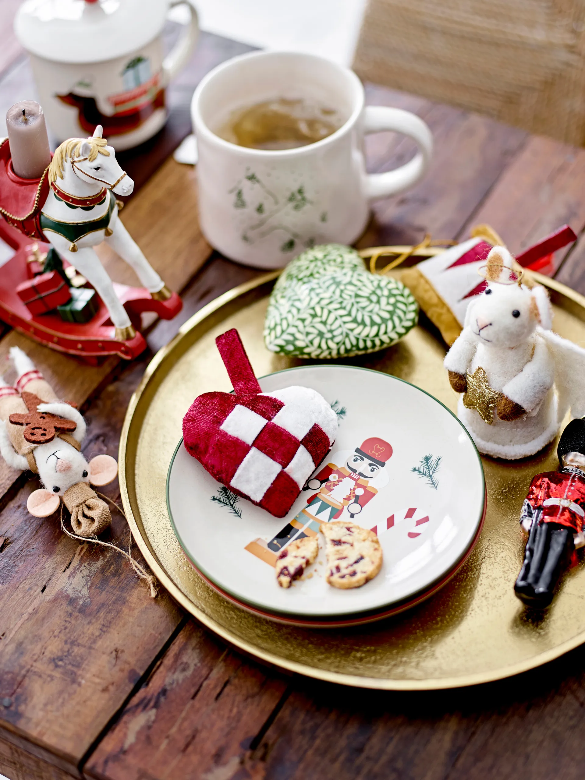 Velua zawieszki dekoracyjne 3 Części, Czerwony Bloomingville