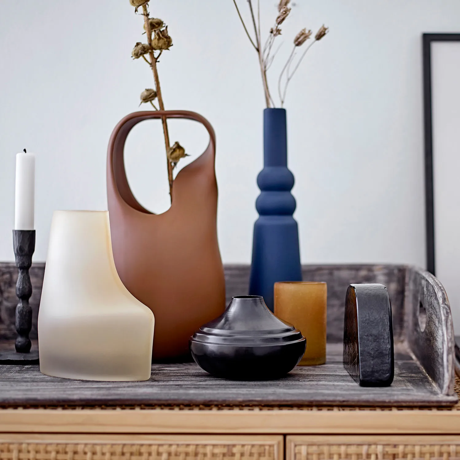 Wazon Nicita z uchwytem 28,5 cm, Brązowy Bloomingville