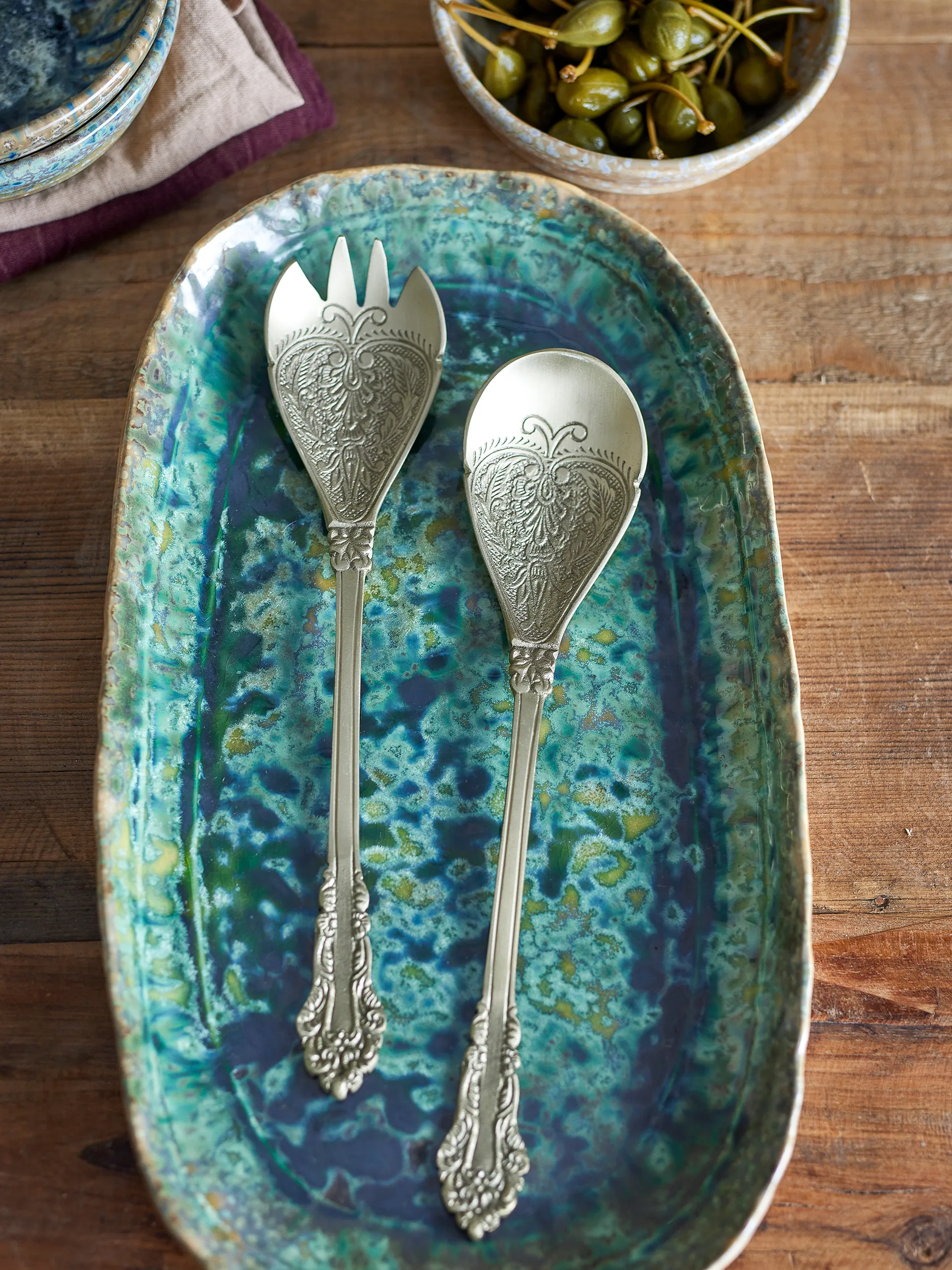 Łyżki do sałaty Kalima 2 szt., Mosiądz Bloomingville