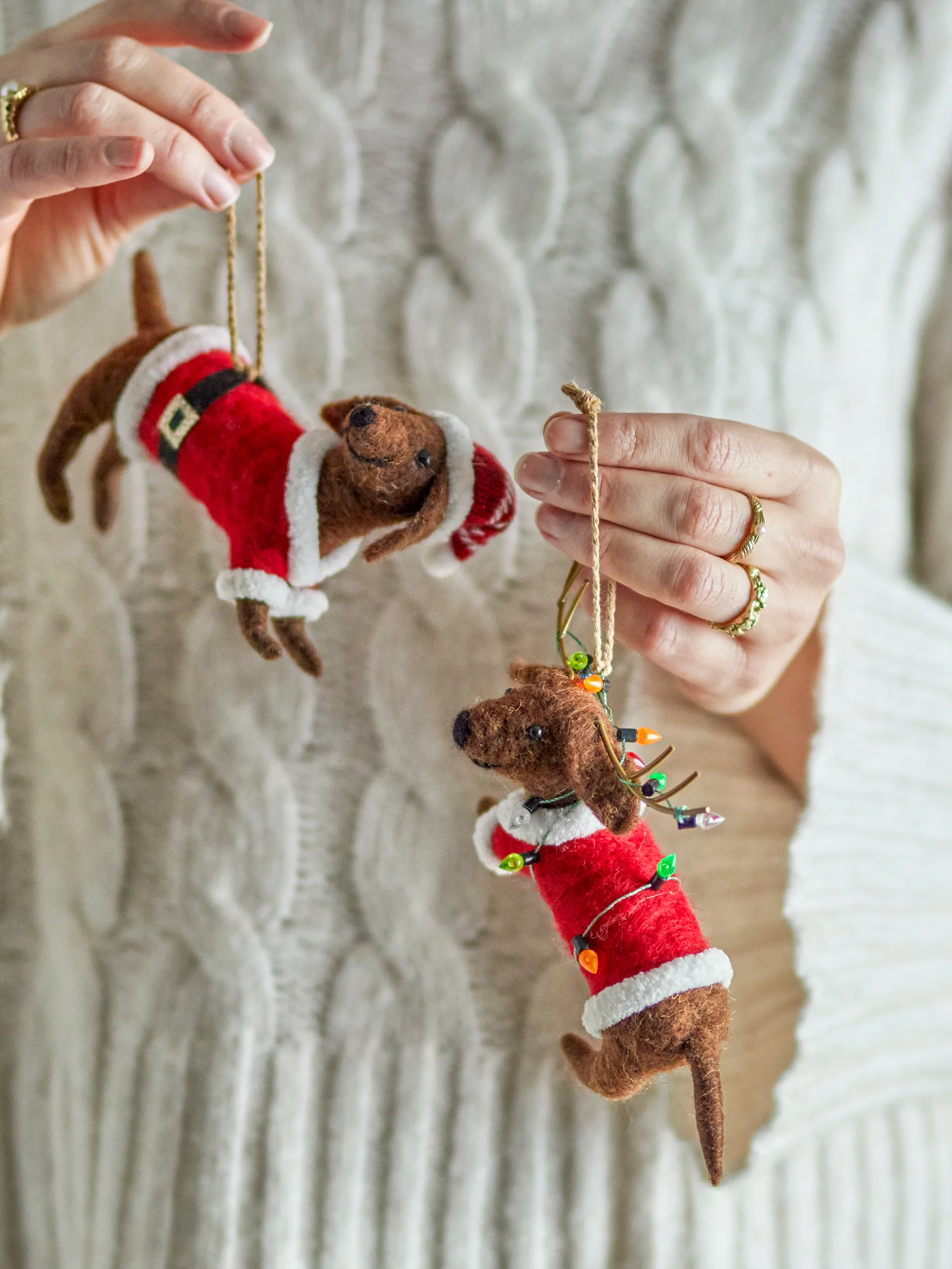 Zawieszki świąteczne Monty, Brązowo-czerwone, 2 szt. Bloomingville