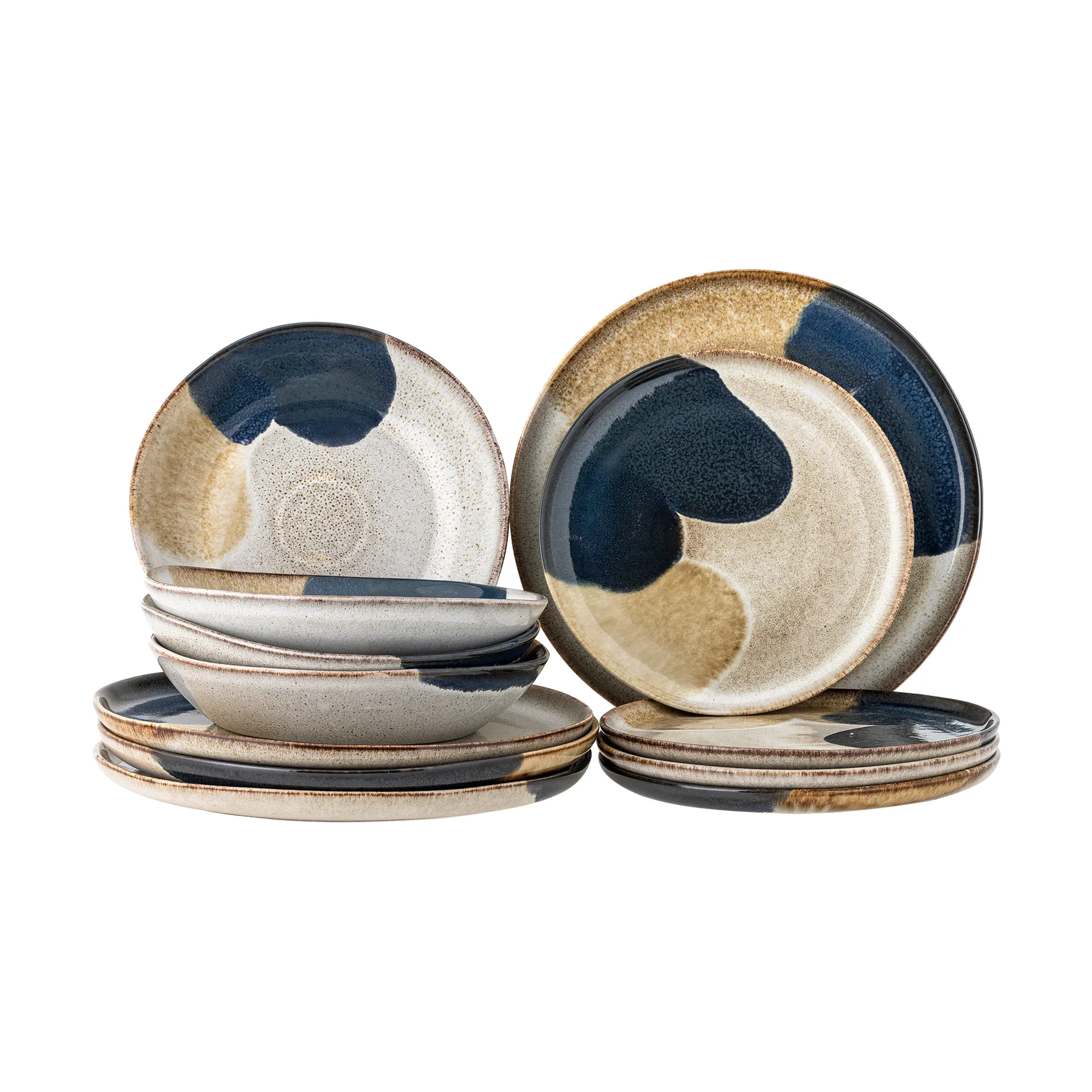 Zestaw obiadowy Jules, 12 części, Szary Bloomingville