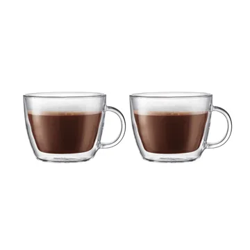 Bistro podwójnie izolowany kubek latte z uchwytem 450 ml - 2-pak - Bodum