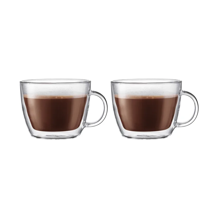 Bistro podwójnie izolowany kubek latte z uchwytem 450 ml - 2-pak - Bodum