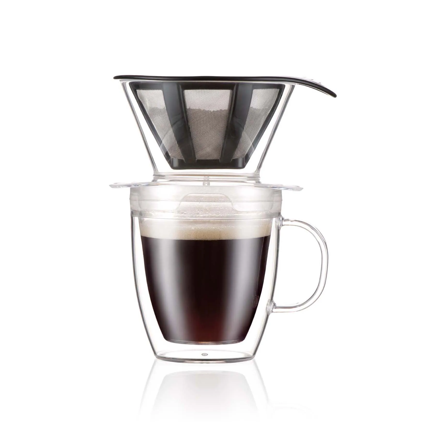 Pour Over kubek dwuwarstwowy z filtrem 35 cl, Przezroczysta Bodum