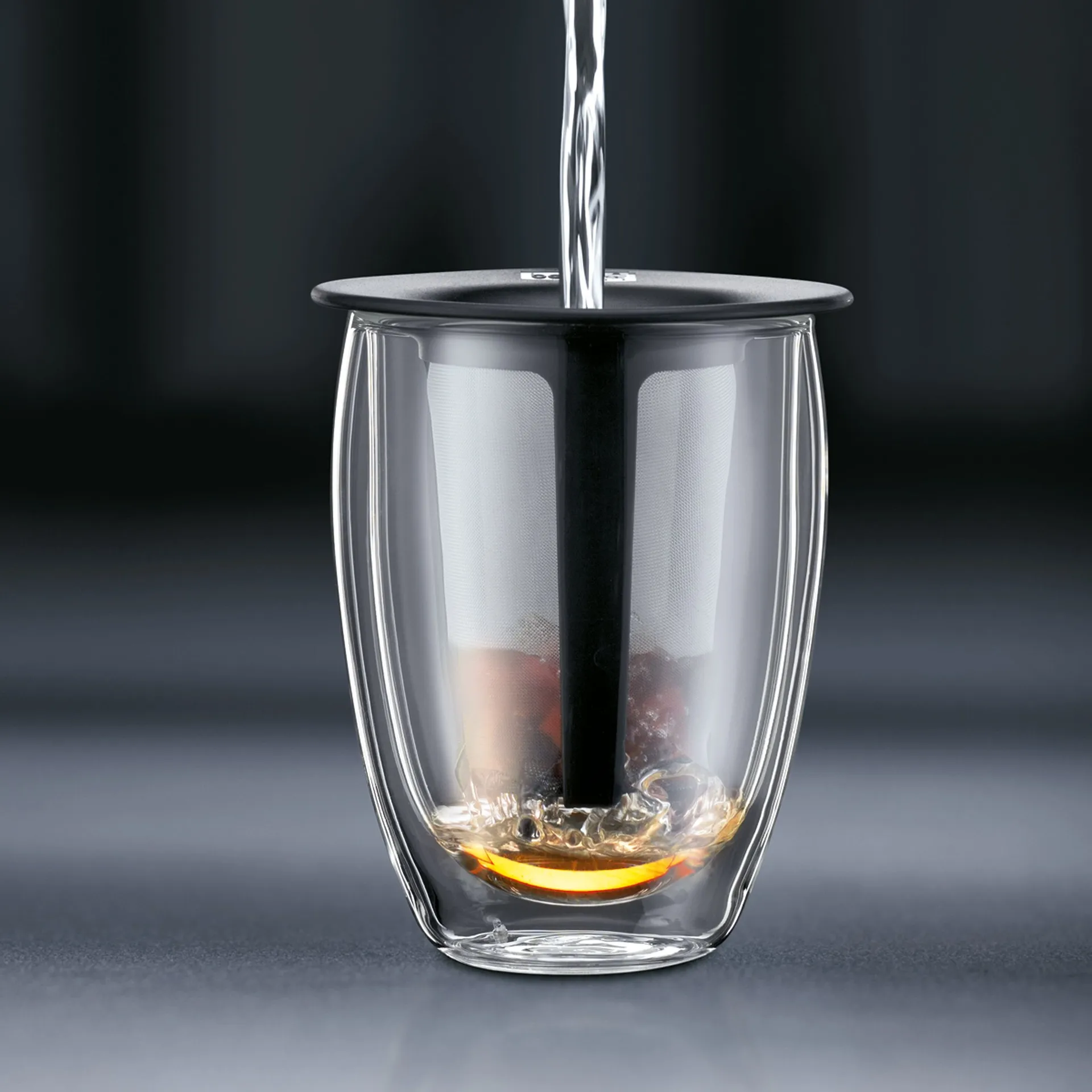 Szklanka Tea For One z sitkiem, czarny Bodum