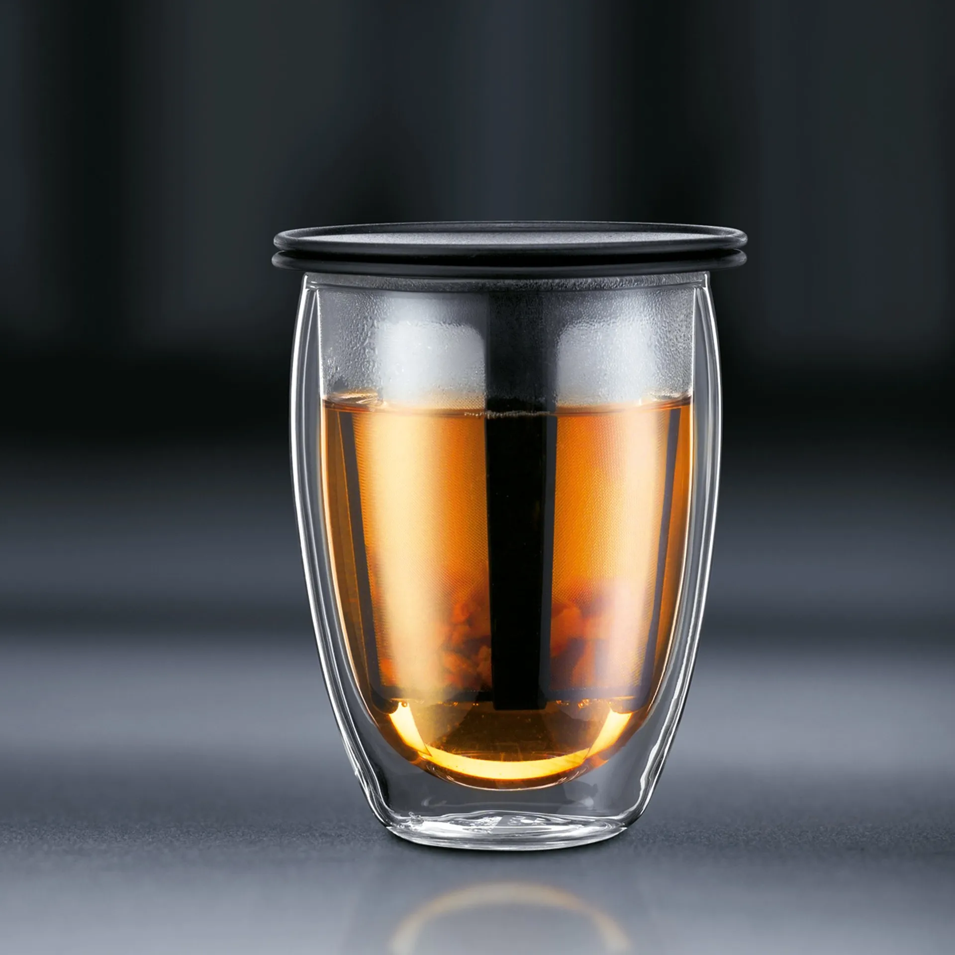 Szklanka Tea For One z sitkiem, czarny Bodum