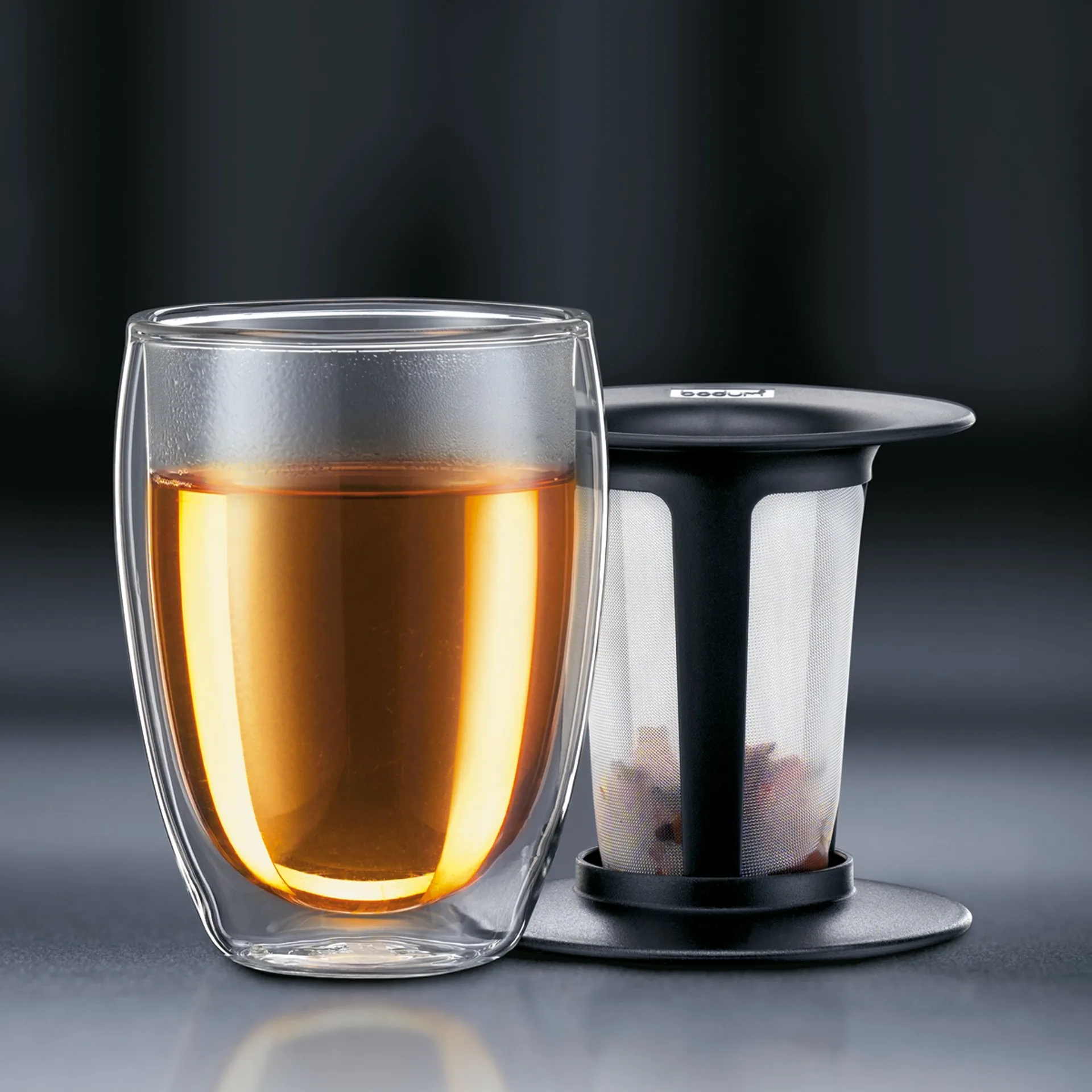 Szklanka Tea For One z sitkiem, czarny Bodum