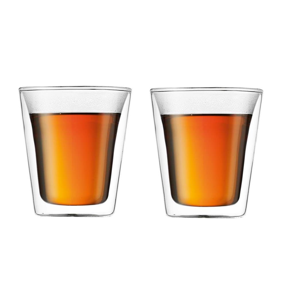Bodum Szklanki Canteen 2 szt. 20 cl | Skandynawski Design | Filiżanki do kawy | Przezroczysty
