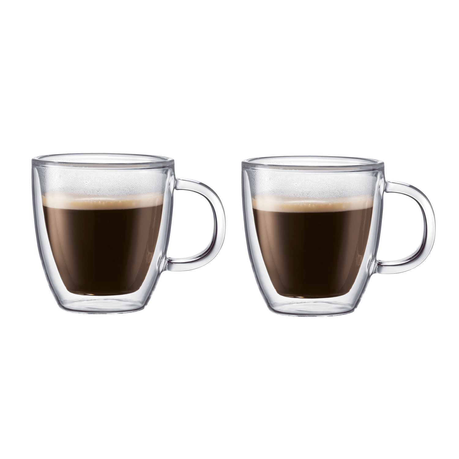 Bodum Szklanki z uchem Bistro 2 szt. 15 cl | Skandynawski Design | Filiżanki do kawy | Przezroczysty