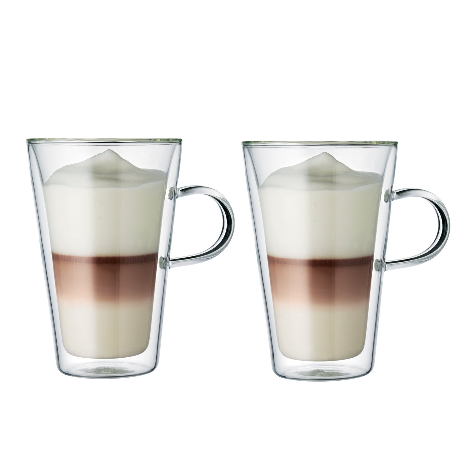 Bodum Szklanki z uchem Canteen 2 szt. 40 cl | Skandynawski Design | Filiżanki do kawy | Przezroczysty