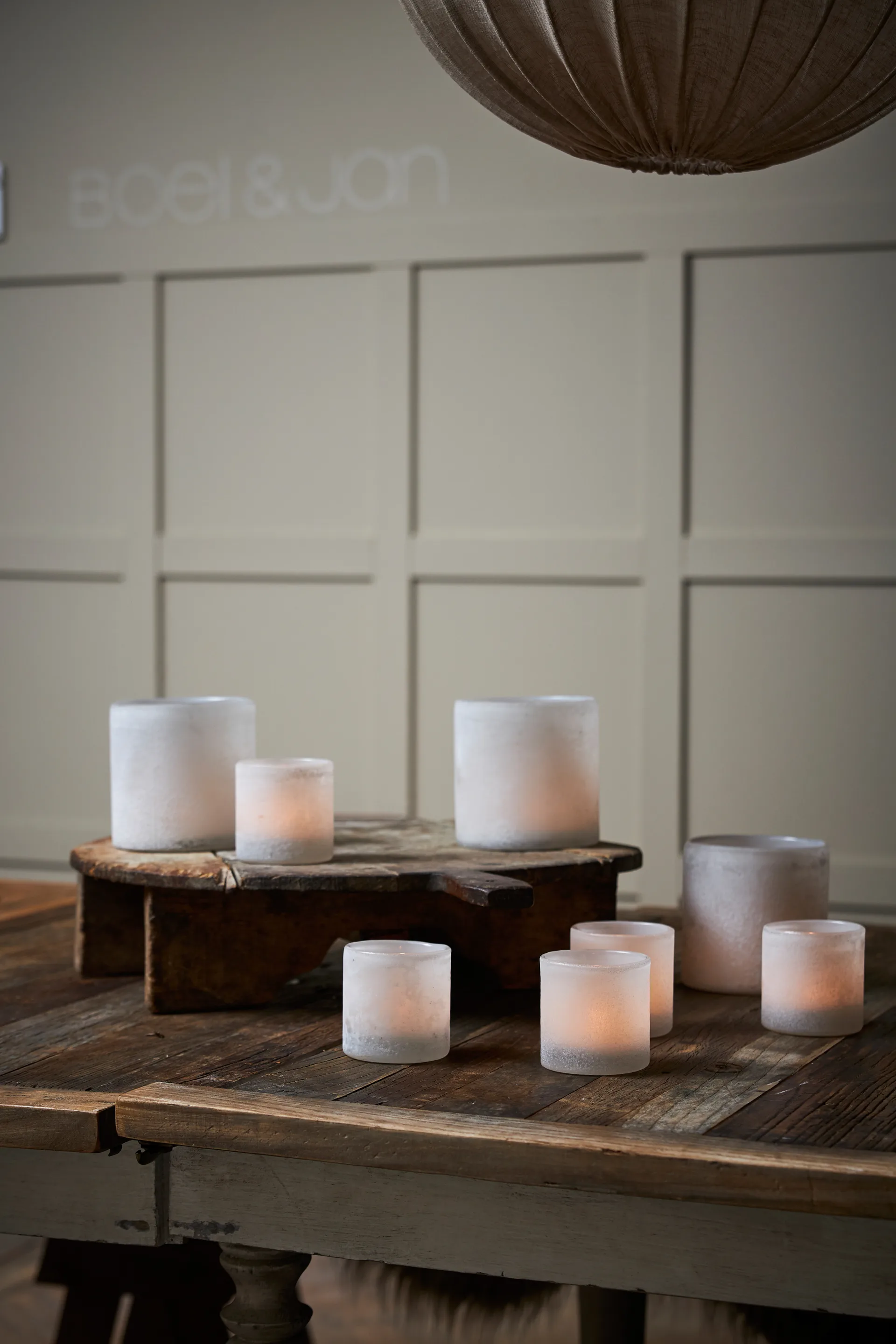 Bungenäs Lampion na świecę Ø8 cm, Biały Boel & Jan