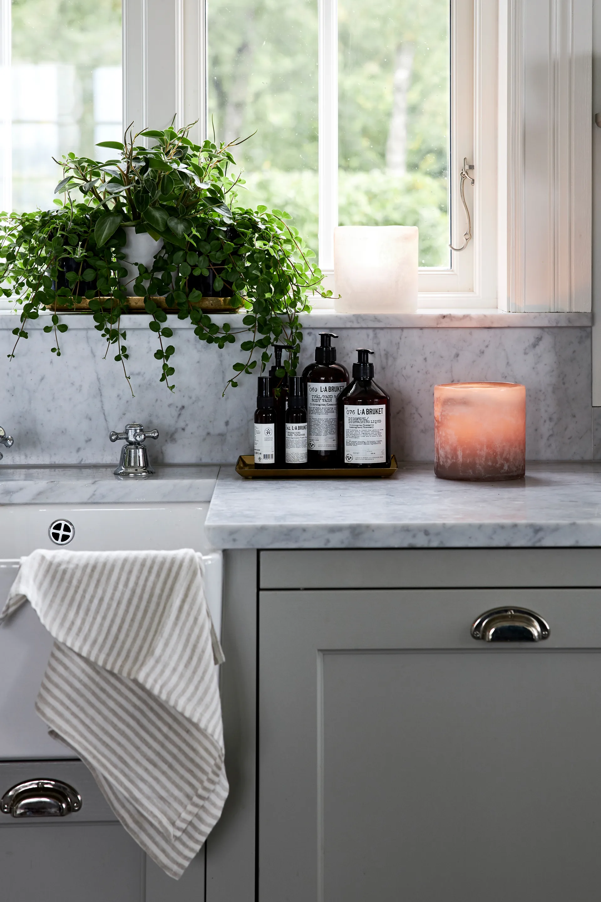 Bungenäs Lampion na świecę Ø8 cm, Brązowy Boel & Jan