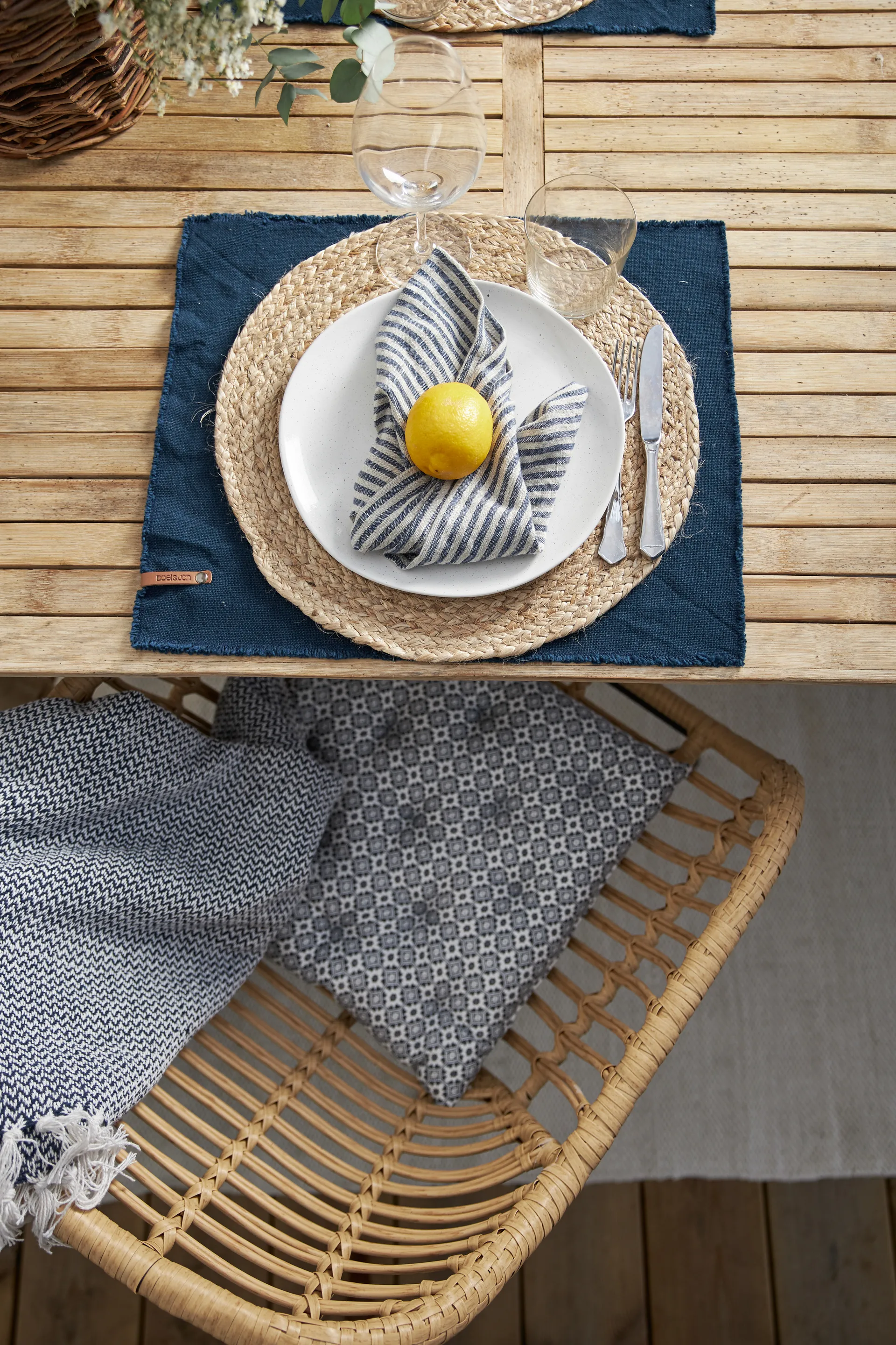 Merida mata stołowa Ø38 cm, Naturalny Boel & Jan