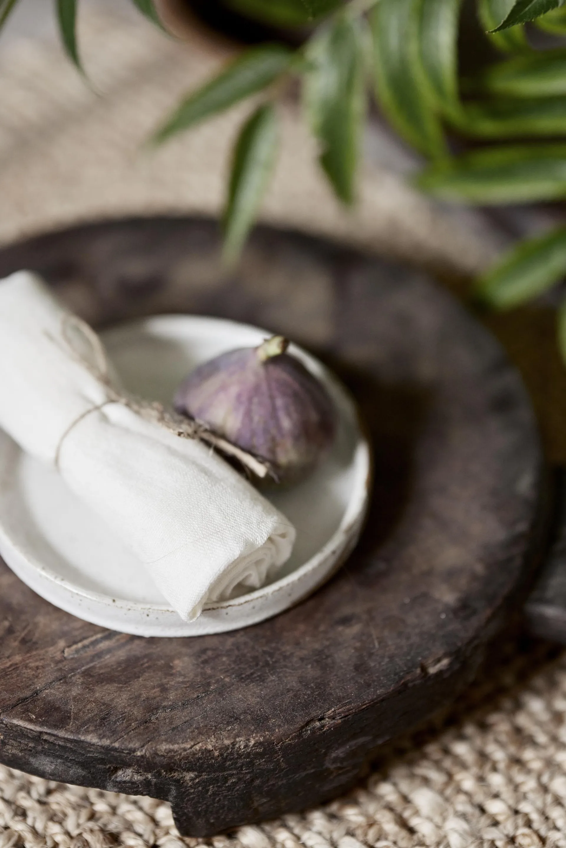 Serwetka lniana Mandela 40x40 cm, Biała Boel & Jan