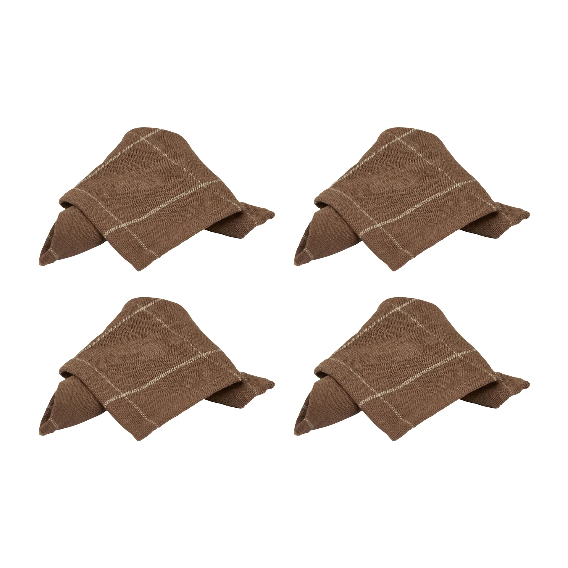 Serwetki bawełniane Lunnevik 40x40 cm 4-pak, Brązowy Boel & Jan