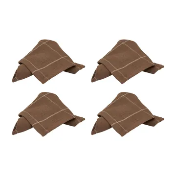 Serwetki bawełniane Lunnevik 40x40 cm 4-pak - Brązowy - Boel & Jan