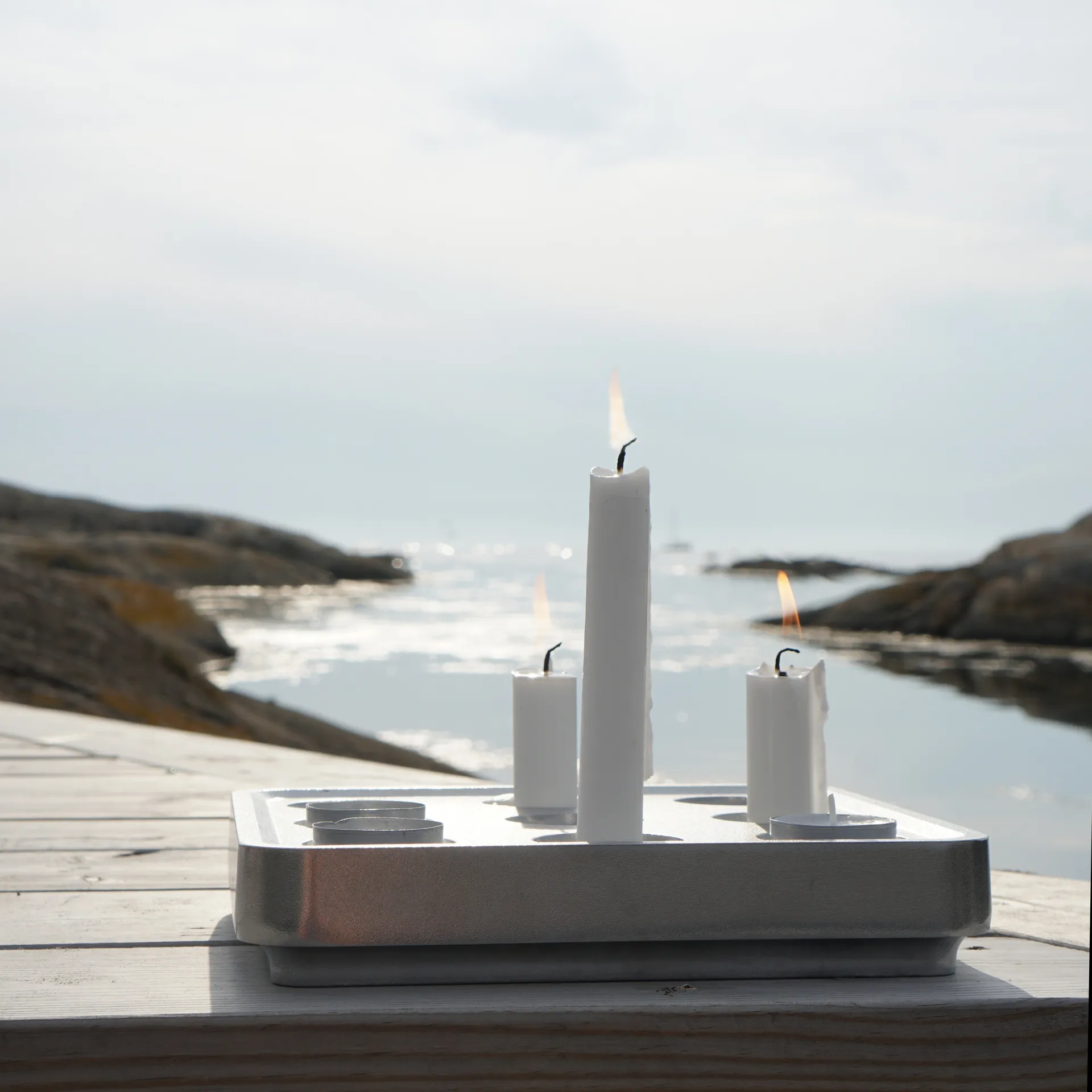 Podstawka na świecę aluminiowa, mała Born In Sweden