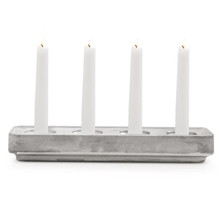 Podłużna podstawka aluminiowa na cztery świece - 8,5x29,5 cm - Born In Sweden