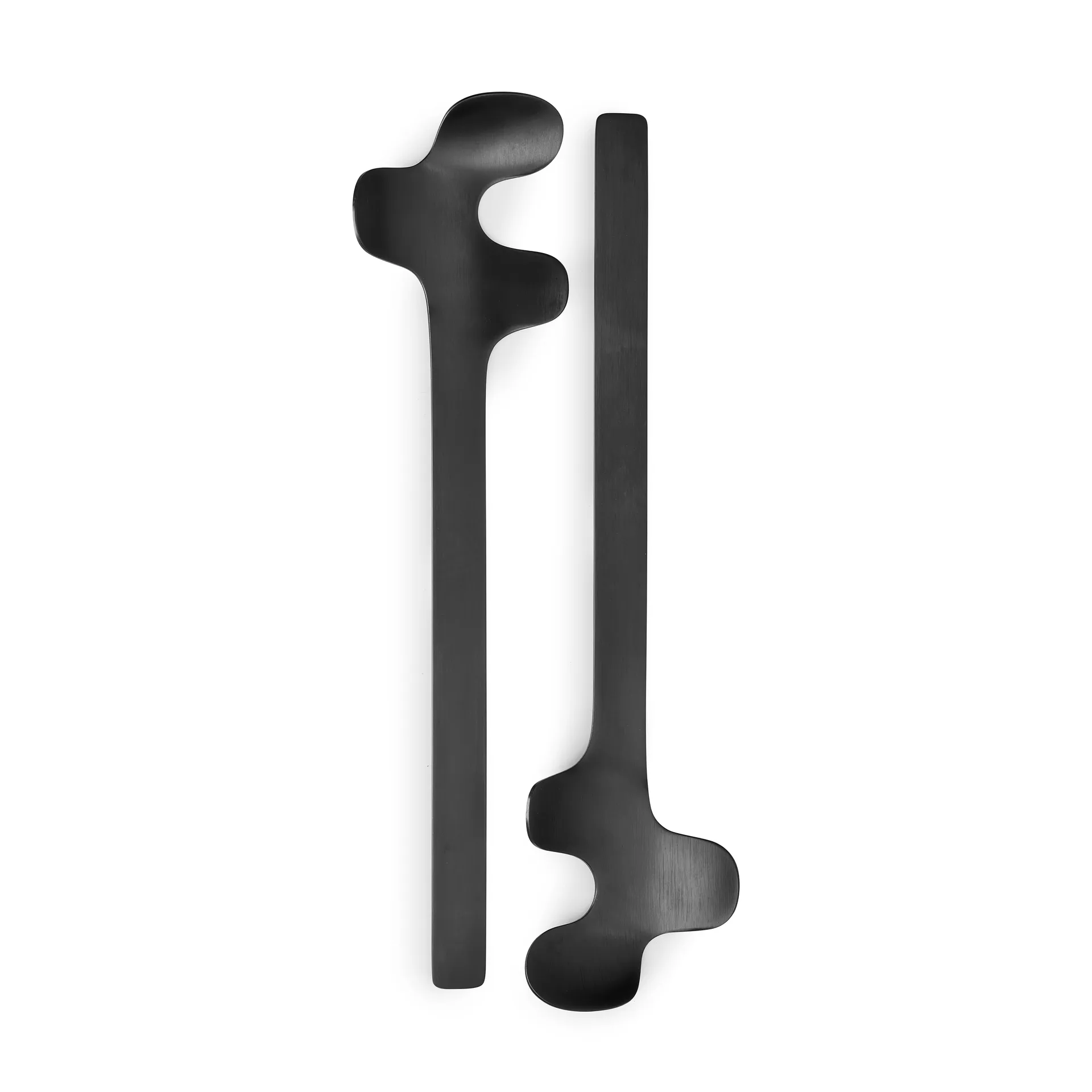 Sztućce do sałatek Leaf, Brushed Black Born In Sweden