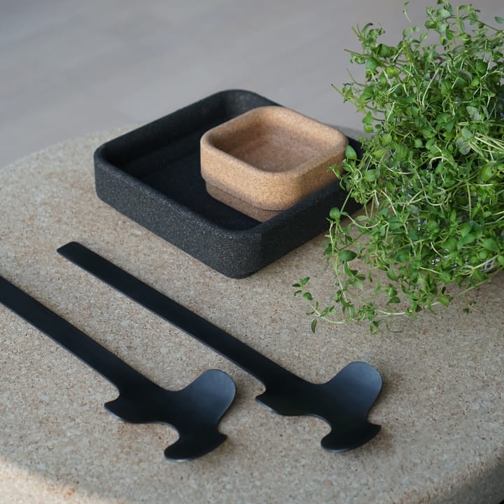 Sztućce do sałatek Leaf, Brushed Black Born In Sweden
