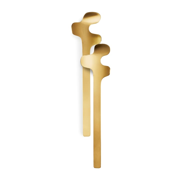 Sztućce do sałatek Leaf, Brushed Gold Born In Sweden