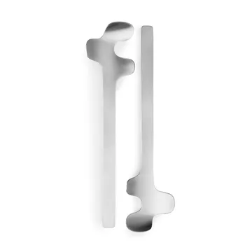 Sztućce do sałatek Leaf - Brushed Steel - Born In Sweden